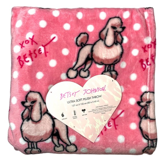 Betsey Johnson Other - Betsey Johnson Polka Dot Pups Ultra Soft Plush Throw